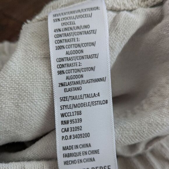 James Perse Relaxed Canvas Linen Pants Joggers Sand Tan Size 4 WCCL1788 - Picture 9 of 9